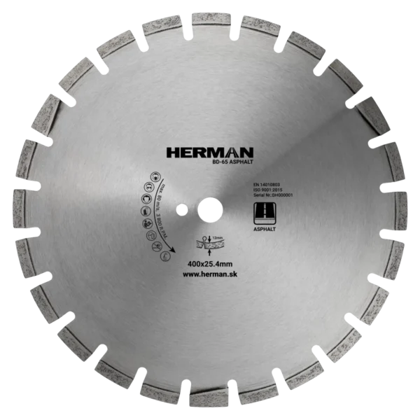 Gyémánt tárcsa HERMAN BD-65 Asphalt 400x25