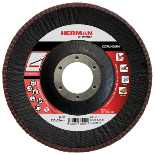 Lamellás csiszolótárcsa HERMAN LS-10 Area 125mm | P60 | corundum