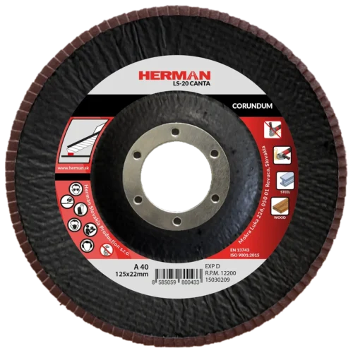Lamellás csiszolótárcsa HERMAN LS-20 Canta 125mm | P40 | corundum
