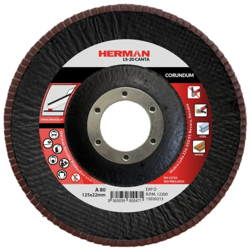 Lamellás csiszolótárcsa HERMAN LS-20 Canta 125mm | P80 | corundum