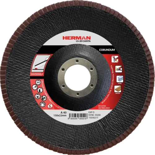 Lamellás csiszolótárcsa HERMAN LS-20 Canta 150mm | P40 | corundum