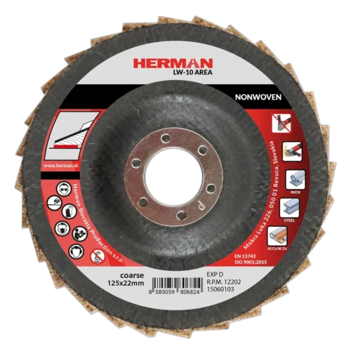 Lamellás csiszolótárcsa HERMAN LW-10 Area Non-woven | 125mm | coarse