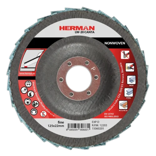 Lamellás csiszolótárcsa HERMAN LW-20 Canta Non-woven | 125mm | fine