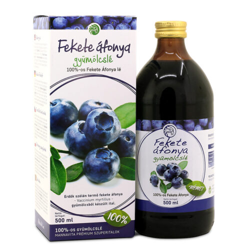 Mannavita Fekete áfonya lé 100%-os