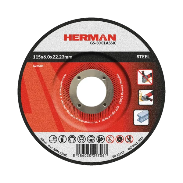 Csiszolótárcsa HERMAN GS-30 Classic | Acélhoz 115x6