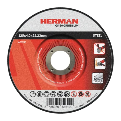 Csiszolótárcsa HERMAN GS-50 GrindSlim | Acélhoz 125x4