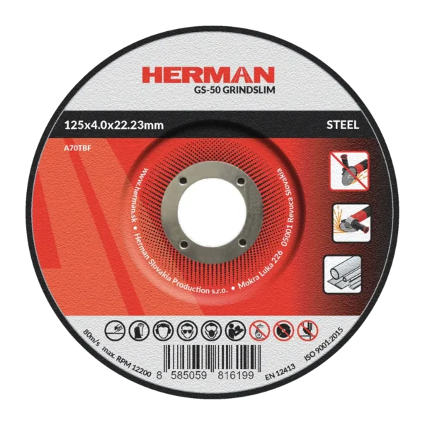 Csiszolótárcsa HERMAN GS-50 GrindSlim | Acélhoz 125x4