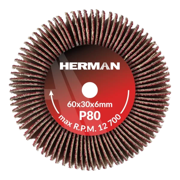 Csiszolótárcsa szárral HERMAN FWX-10/S 60x30x6mm | Ceramic | P80
