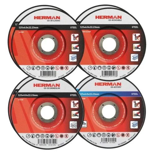 Csiszolótárcsa szett HERMAN QGS-10 | Acélhoz 125mm | 2x GS-30 Classic