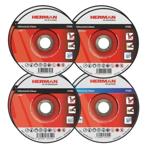 Csiszolótárcsa szett HERMAN QGS-10 | Acélhoz 150mm | 2x GS-30 Classic