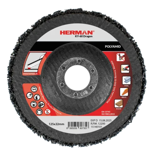 Lamellás csiszolótárcsa HERMAN LY-20 SpeciAl 125mm | P60 | Alumíniumra