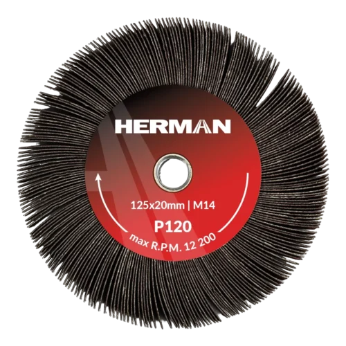 Radiális lamellás tárcsa HERMAN LS-50 Fan 125x20mm | Corundum | P120
