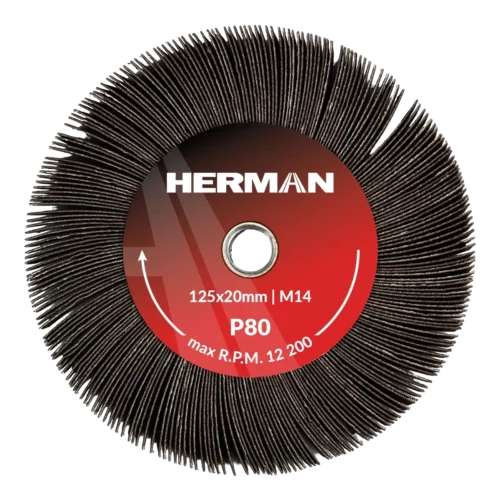 Radiális lamellás tárcsa HERMAN LS-50 Fan 125x20mm | Corundum | P80