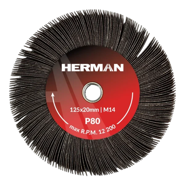 Radiális lamellás tárcsa HERMAN LS-50 Fan 125x20mm | Corundum | P80