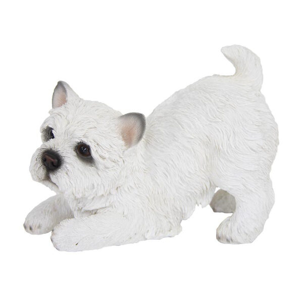 Játszó westie kutya polyresin szobor