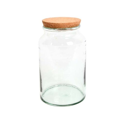 Henger alakú florárium parafa tetővel