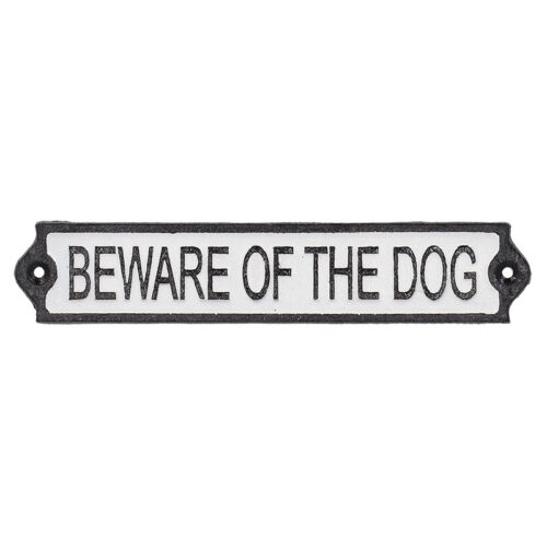 Öntöttvas 'Beware of the dog' tábla