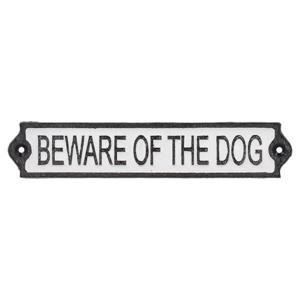 Öntöttvas 'Beware of the dog' tábla