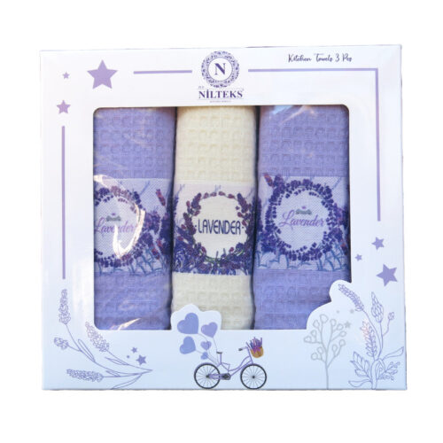 Lavender konyharuha szett díszdobozban
